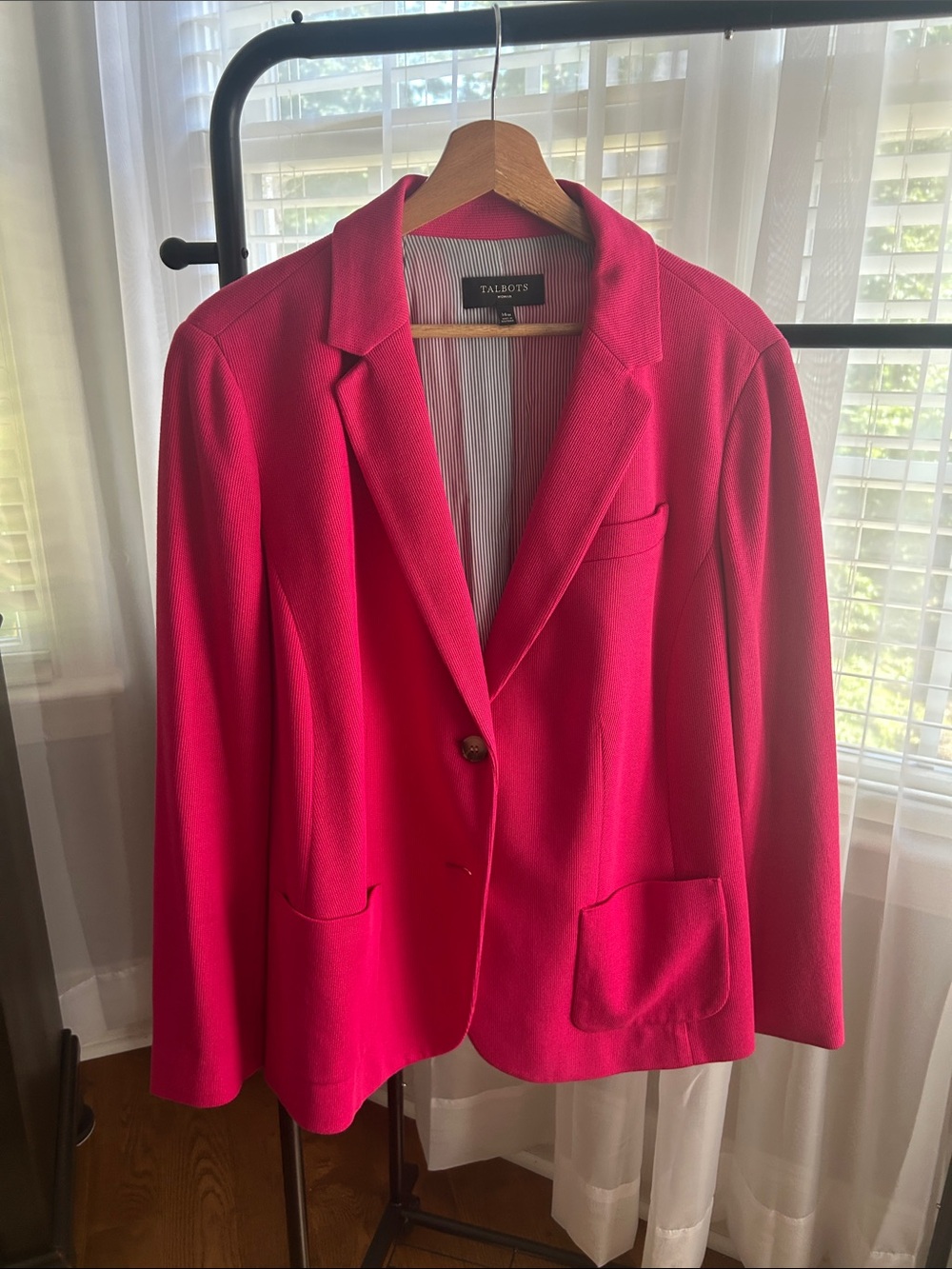 Talbots Bright Pink Single-Button Blazer